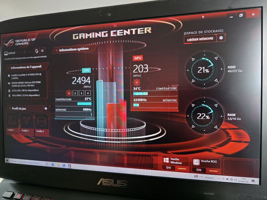 Asus Rog G751JT i7
