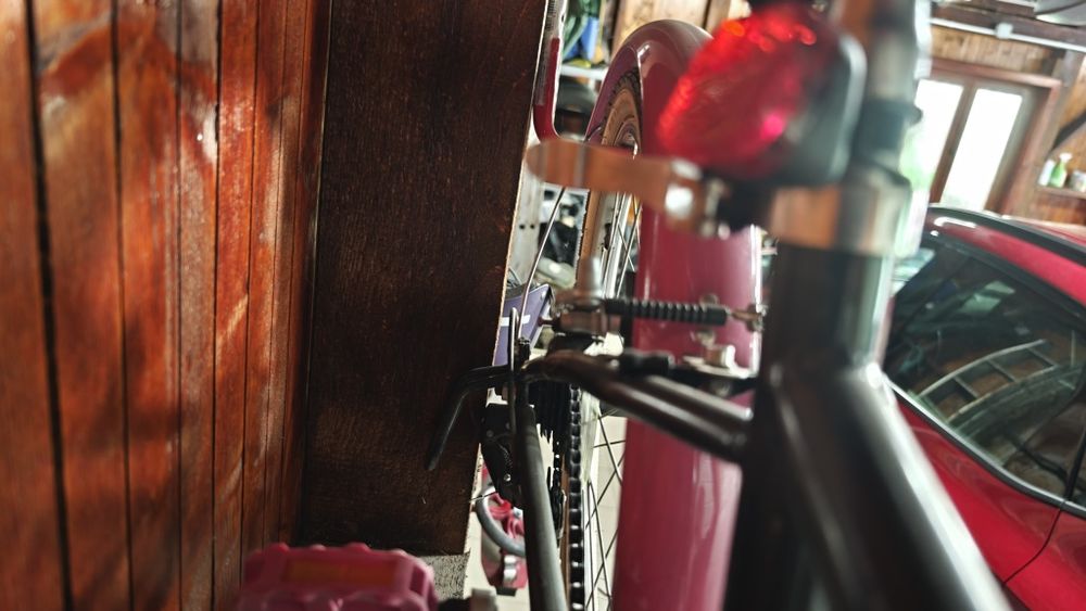 Bicicleta fete, negru cu roz