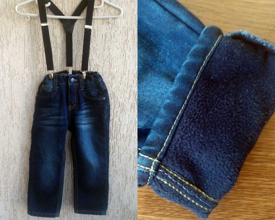 Ватирани дънки за дете 3-4г JIENIS Denim, ОТЛИЧНИ