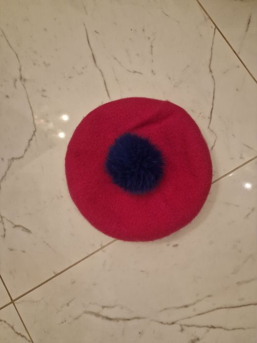 Bereta casmir cu mot de blana naturala