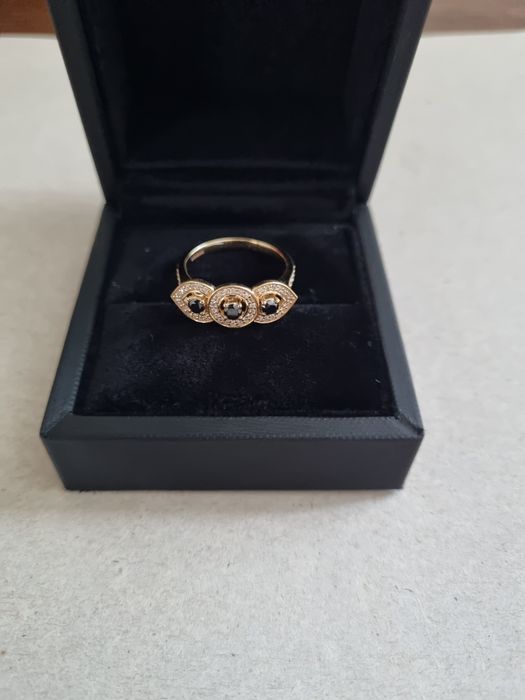 Inel Abelini Aur 18k Diamante si pietre swarovsky