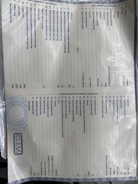 Vand Honda Shadow 50