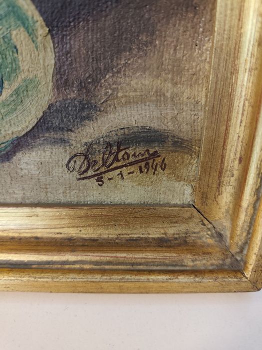 Много красива, стара картина с цветя. Масло.