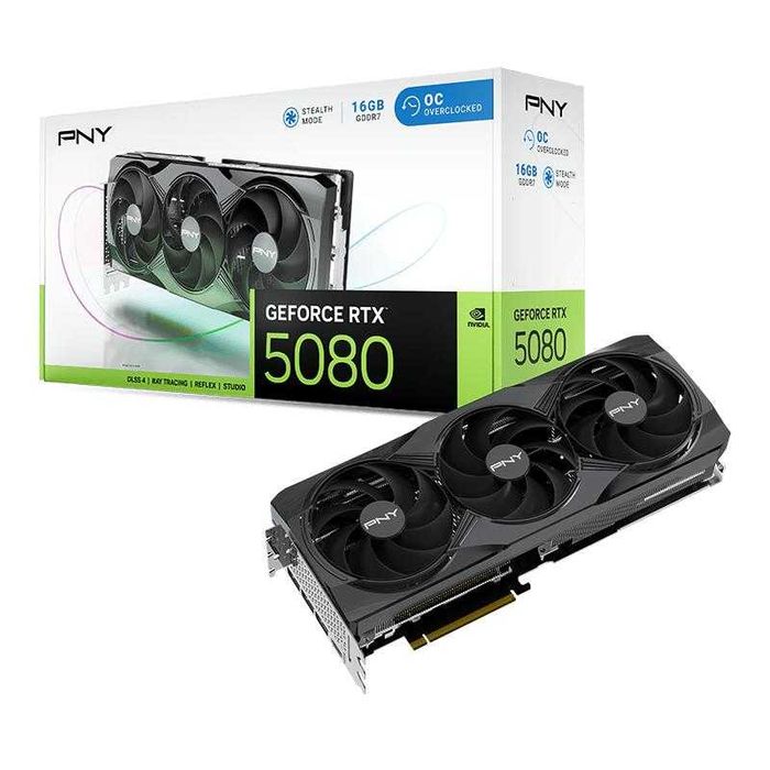 PNY GeForce RTX™ 5080 Overclocked Triple Fan GPU