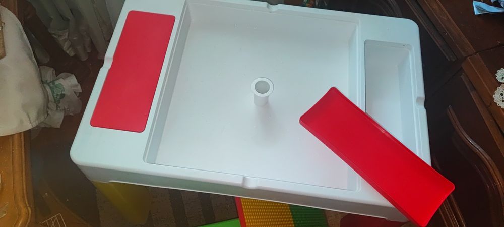 Măsuță cu scaun copii tip lego bebe activități depozitare jucării Masă