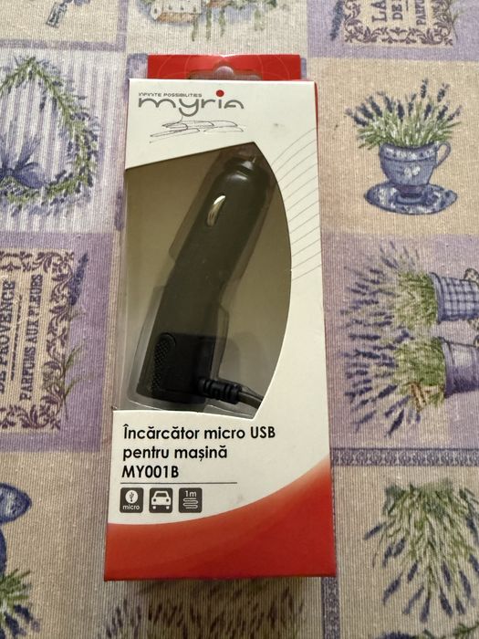 Incarcator auto universal MYRIA MY001B, microUSB, negru