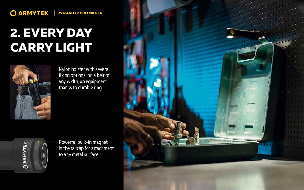 Фонарь Водонепрон, противоудар Armytek Wizard C2 Pro Max LR 4150 люмен