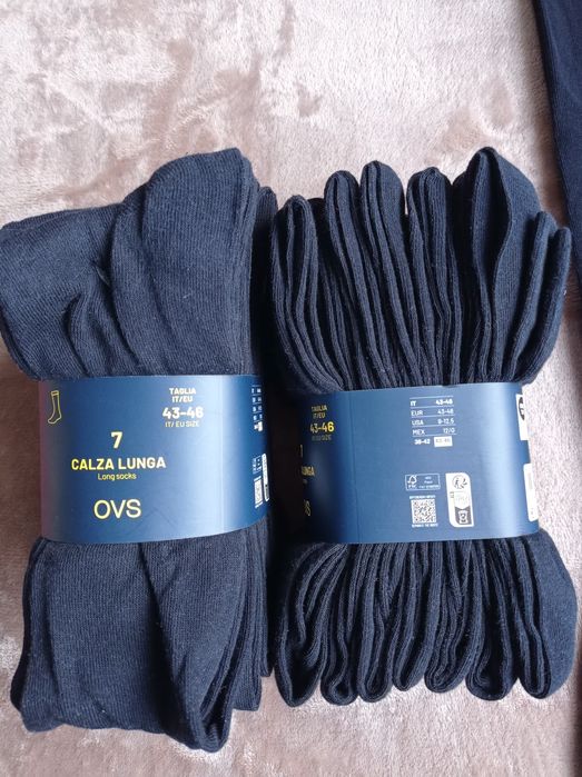 Sosete lungi 40 cm albastre costum OVS Italia 43-46 , 7buc