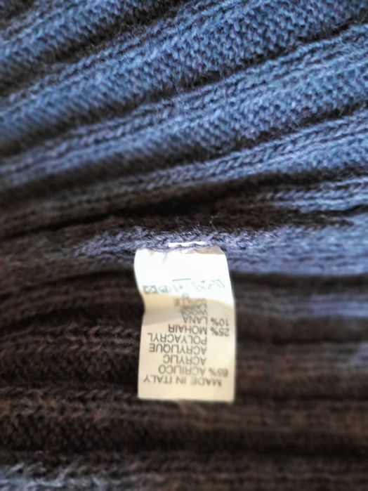 Jerseu cardigan dama tricotat, gri spre negru, de lana, cu volane M-L