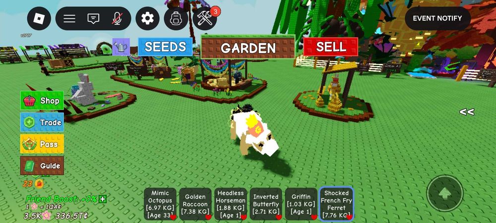 Питомцы в Grow a garden