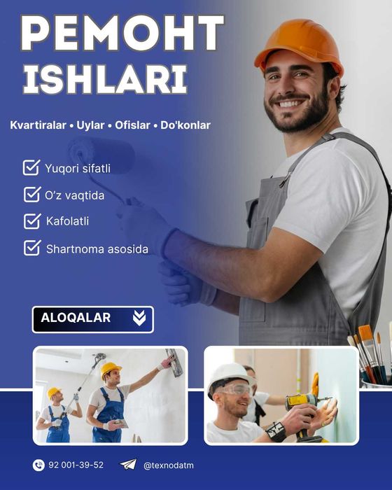 Sifatli remont | Dizayn va ta’mir – kafolat bilan