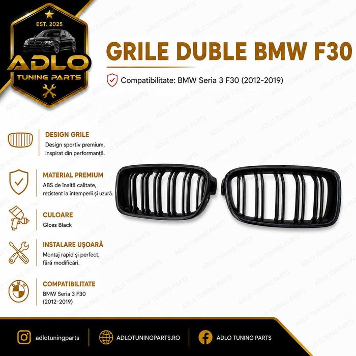 Grile Nari Duble BMW F30 F31 Seria 3 M