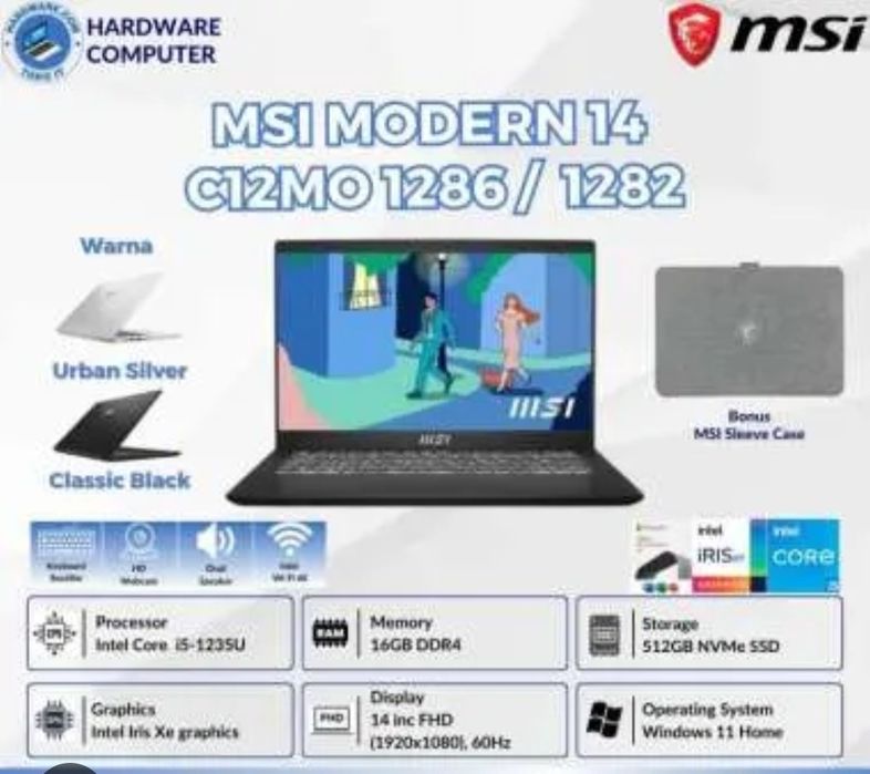 MSI Modern Notebook asus acer samsung apple dell