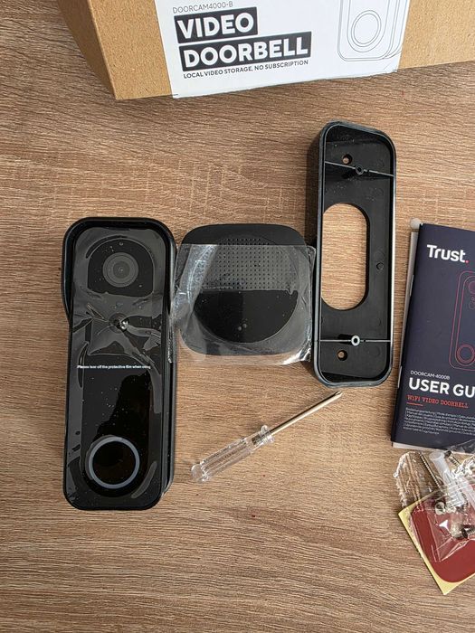 Sonerie Video Inteligenta Trust cu Camera 2K HD, Wi-Fi, Negru