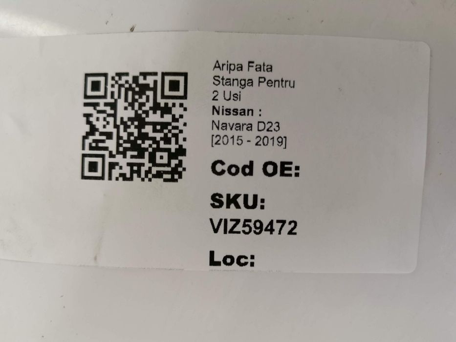 Ляв преден калник за 2-vratna Nissan Navara D23 [ - ] Оригинален, в до