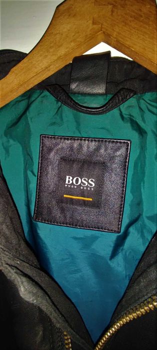 Geaca piele originala - Hugo Boss biker style.