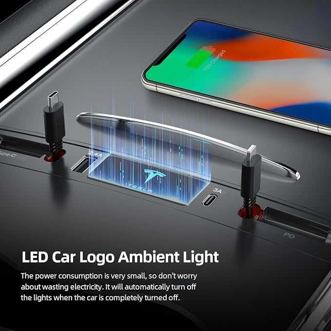 USB хъб, докинг станция с 4 порта за зареждане  за Tesla Model 3/Y