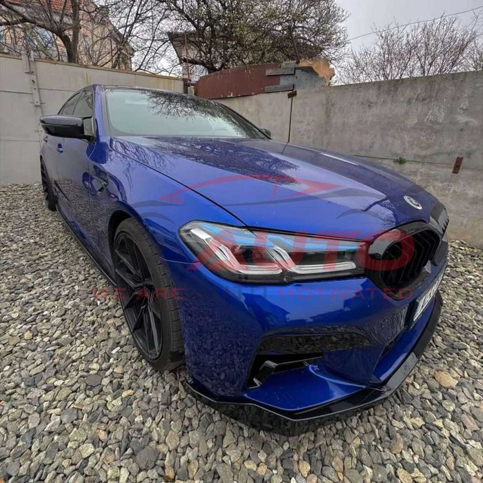 Преден лип спойлер за BMW G30 фейс за M5 броня – Черен гланц