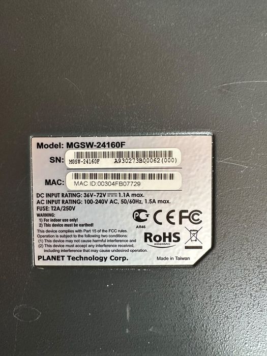 Промышленный  Коммутатор - MGSW-24160F