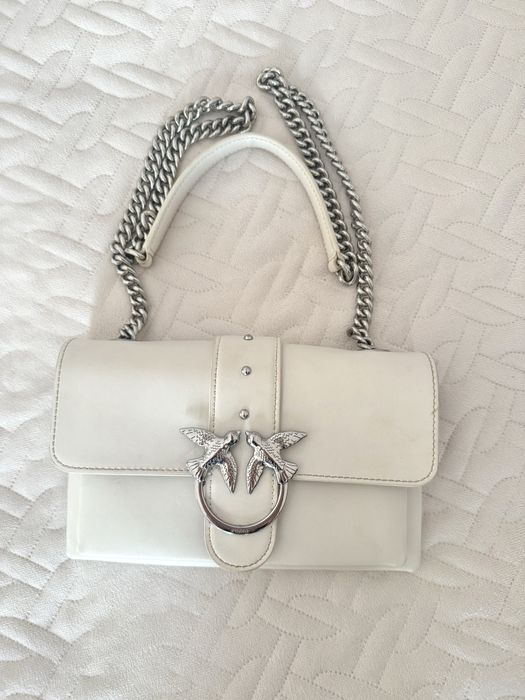 Дамска чанта Pinko Love Bag – бяла, оригинал