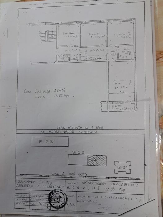 Apartament 3 camere gara