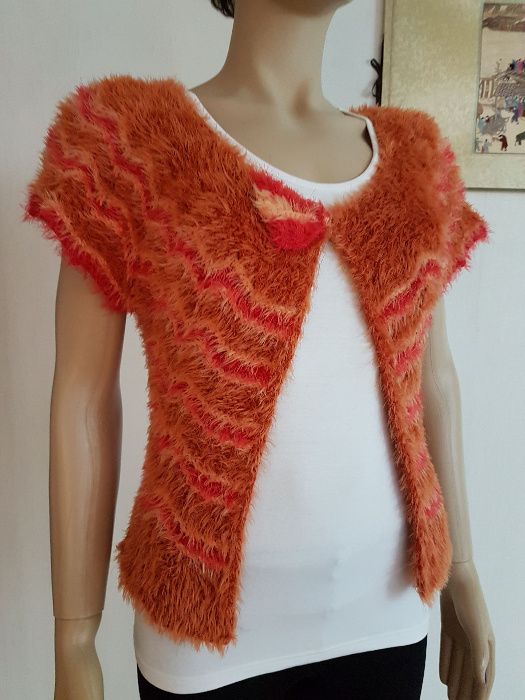 Bluza top vesta dama model zig zag unicat handmade