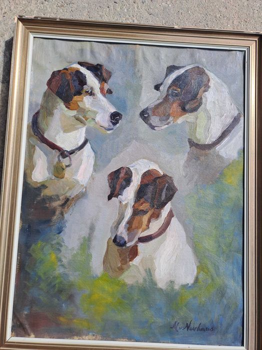 tablou pictura pe panza  58/76 cm semnat M Neuhaus