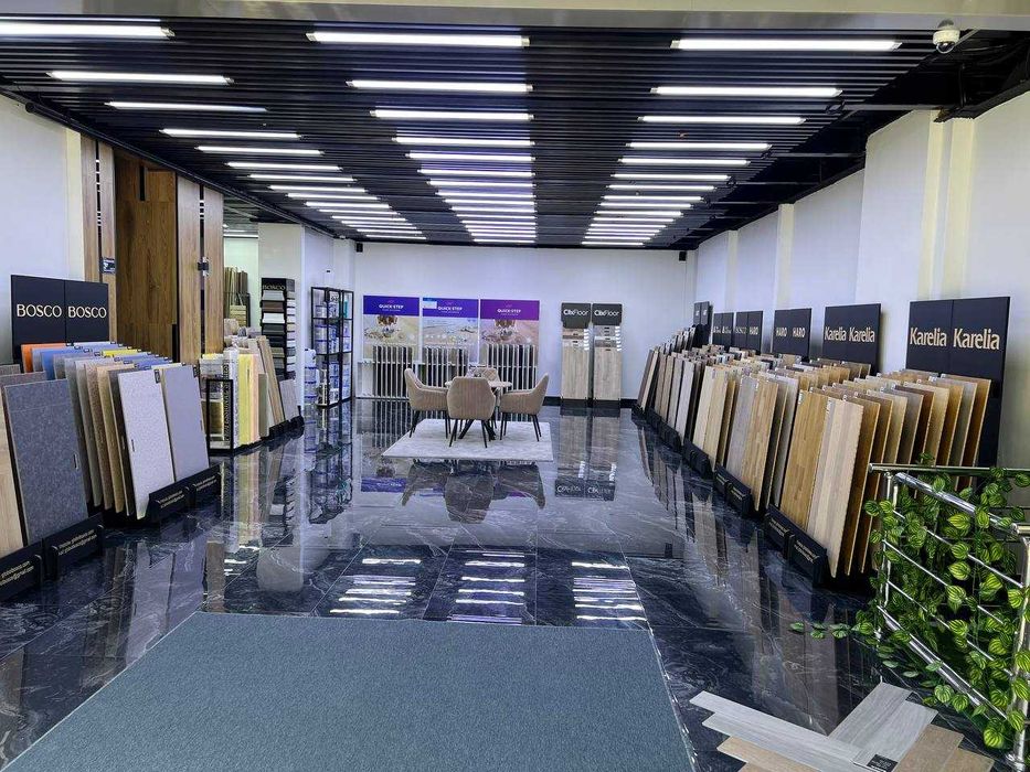 Европейские паркеты, ламинаты, ковролины, ПВХ/SPC, клеи, плинтус