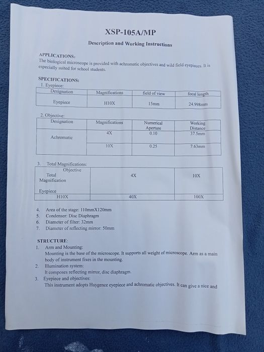 Vând Microscop nou xsp 105/A