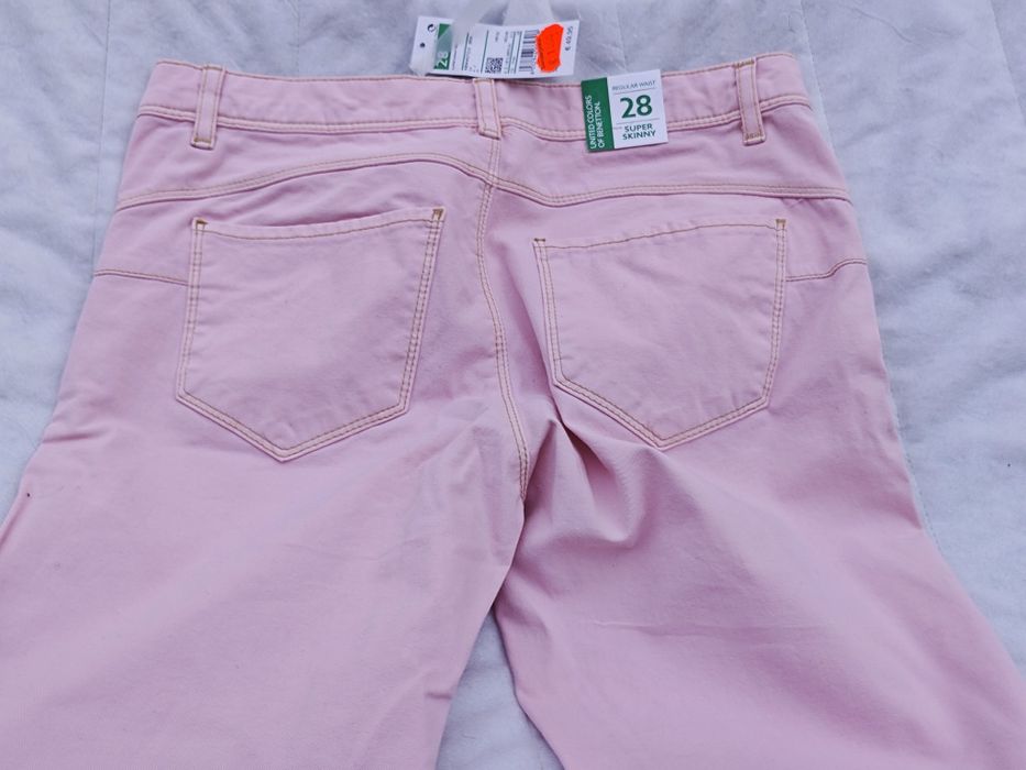 Blugi Skinny Jeans United Colours of Benneton Roz Pink 28