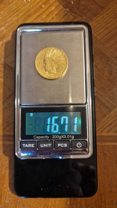 Златна монета 10 и 2,5 Американски долара Indian Head 1909 и 1911 // 5 долара 2008