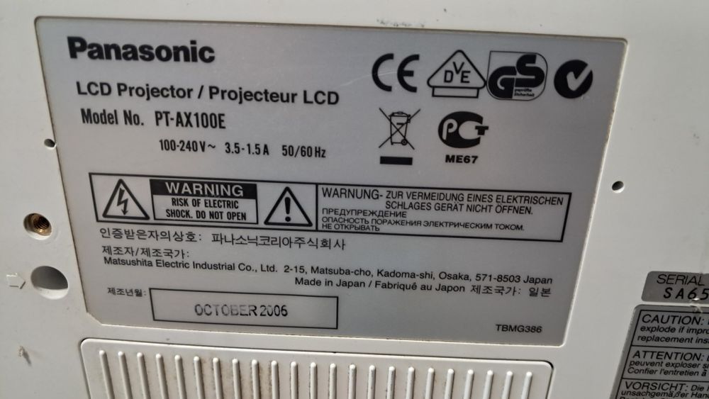 Videoproiector Panasonic pt piese