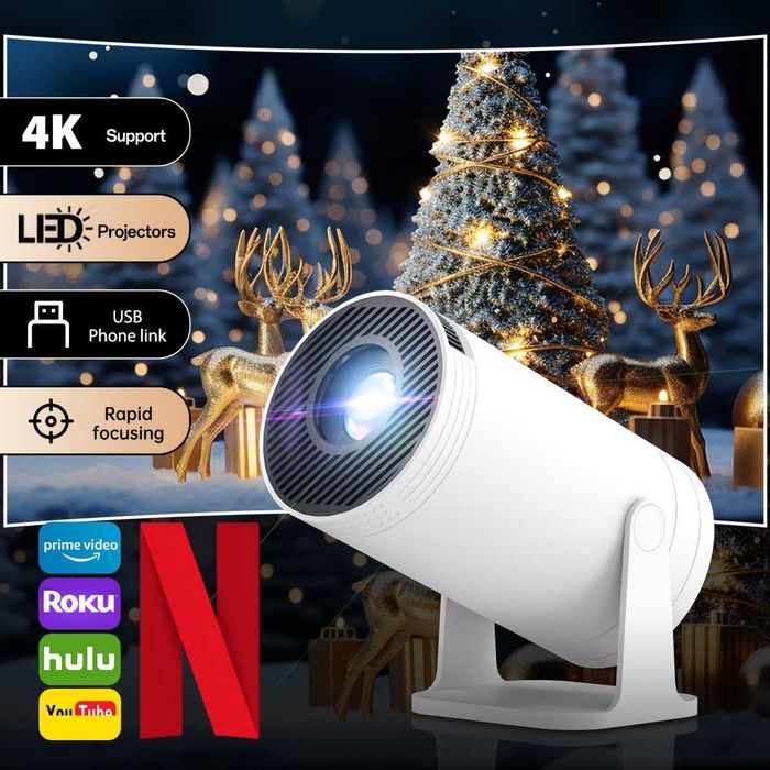 Мини проектор MAOHUTER 4K Decoding, 1080P, 3D, 270° ротация