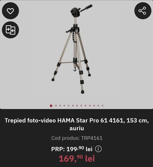 Trepied foto-video HAMA Star Pro 61 4161, 153 cm