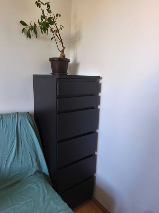 Comodă Ikea Malm neagră înaltă stare f bună