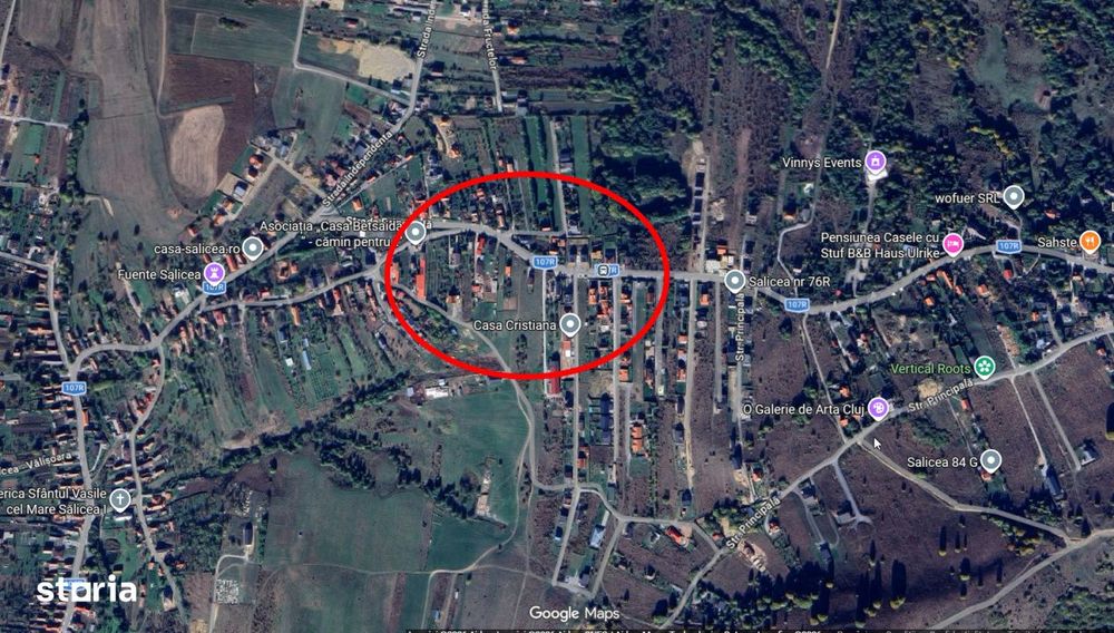 Salicea – teren intravilan 920 mp, front 28 m la doua strazi, utilit