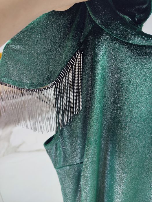 Rochie din catifea verde inchis