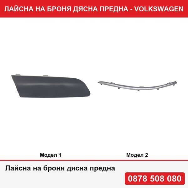 Лайсна на броня  предна за Vw Golf 5 (1k), 10.2003-05.2009 ,  Vw Touran (1t2), 01.2007-07.2010