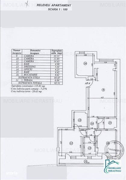 Apartament  insorit,Nordului, centrala proprie,parcare