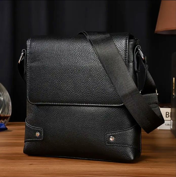 Мъжка селектирана кожена чанта за през рамо/Премиум дизайн -9%Промоция