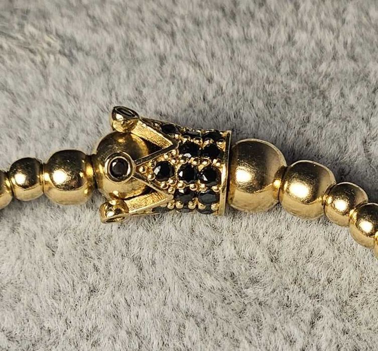 Bratara cu bile din aur galben 14K, 5.34 grame