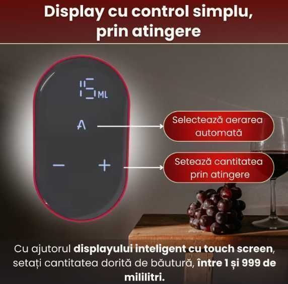 Decantor inteligent de vin, Premium, Aerator integrat automat