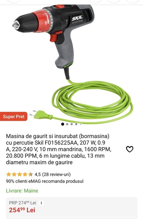 Bormasina înșurubat gaurit Skil