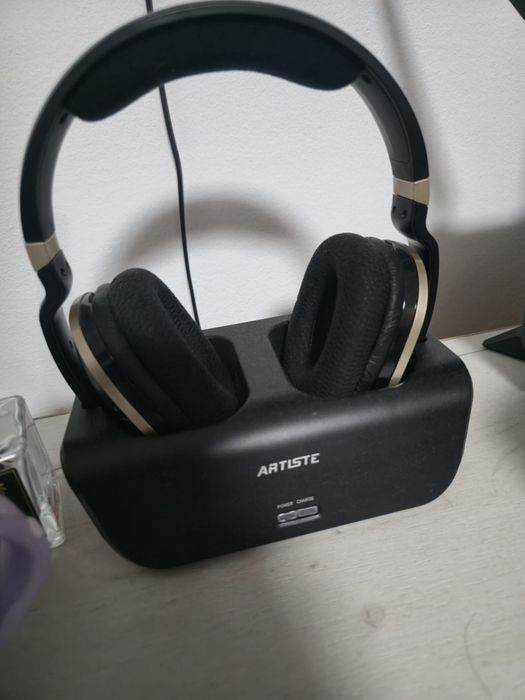 Casti Over-Ear Artiste ADH300J, Gaming, Wireless, Black, Cablu Optic