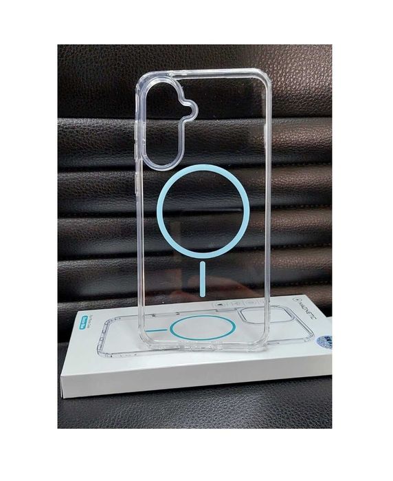Калъф MagSafe iPhone / Samsung прозрачен силиконов калъф с цветен ринг magsafe