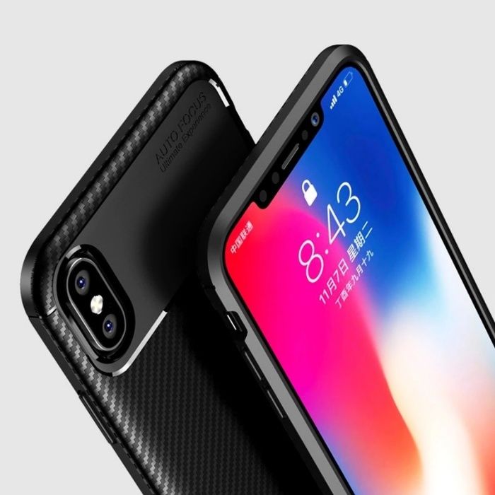 Husa Autofocus Neagra Slim 0,5mm - iPhone X XR XS MAX