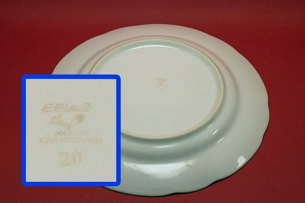 4 тарелки "Ветка розы" Тонкий Чехословацкий фарфор.