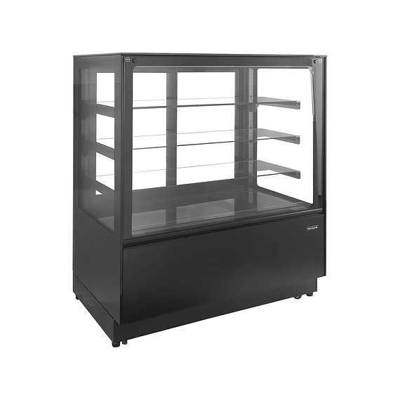 Vitrină frigorifică pentru prăjituri cu 3 polițe, PDA3-CTF120B-1, 120x75x136 cm, NOU