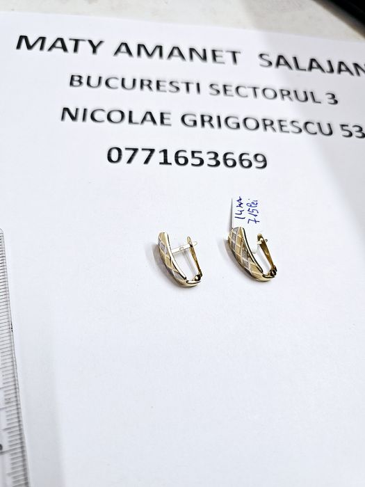 Vand cercei din aur 14 k 1.37 g cod 1030