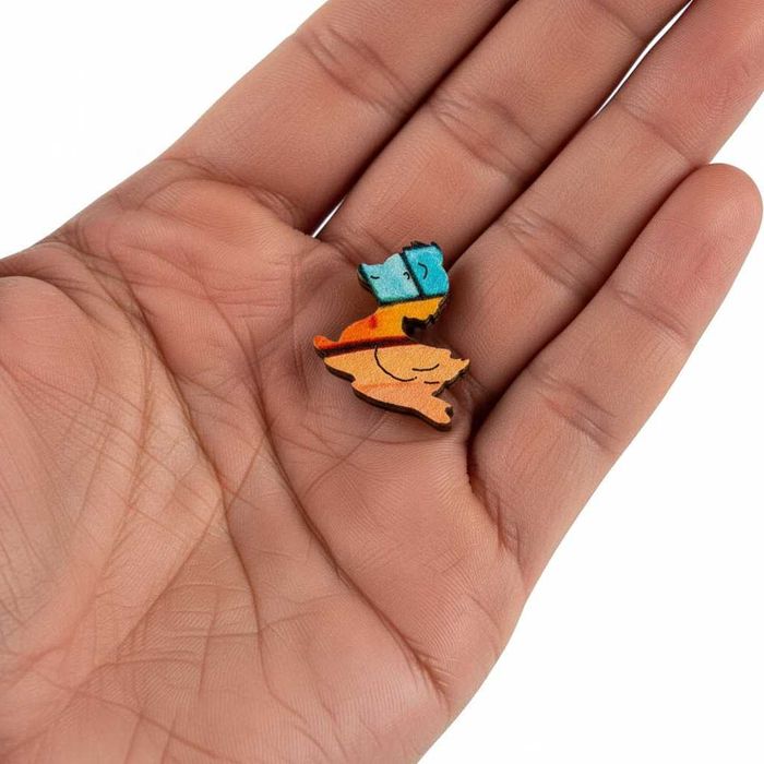 Puzzle din lemn pisica 130 piese colorate pentru adulti copii 38x24cm